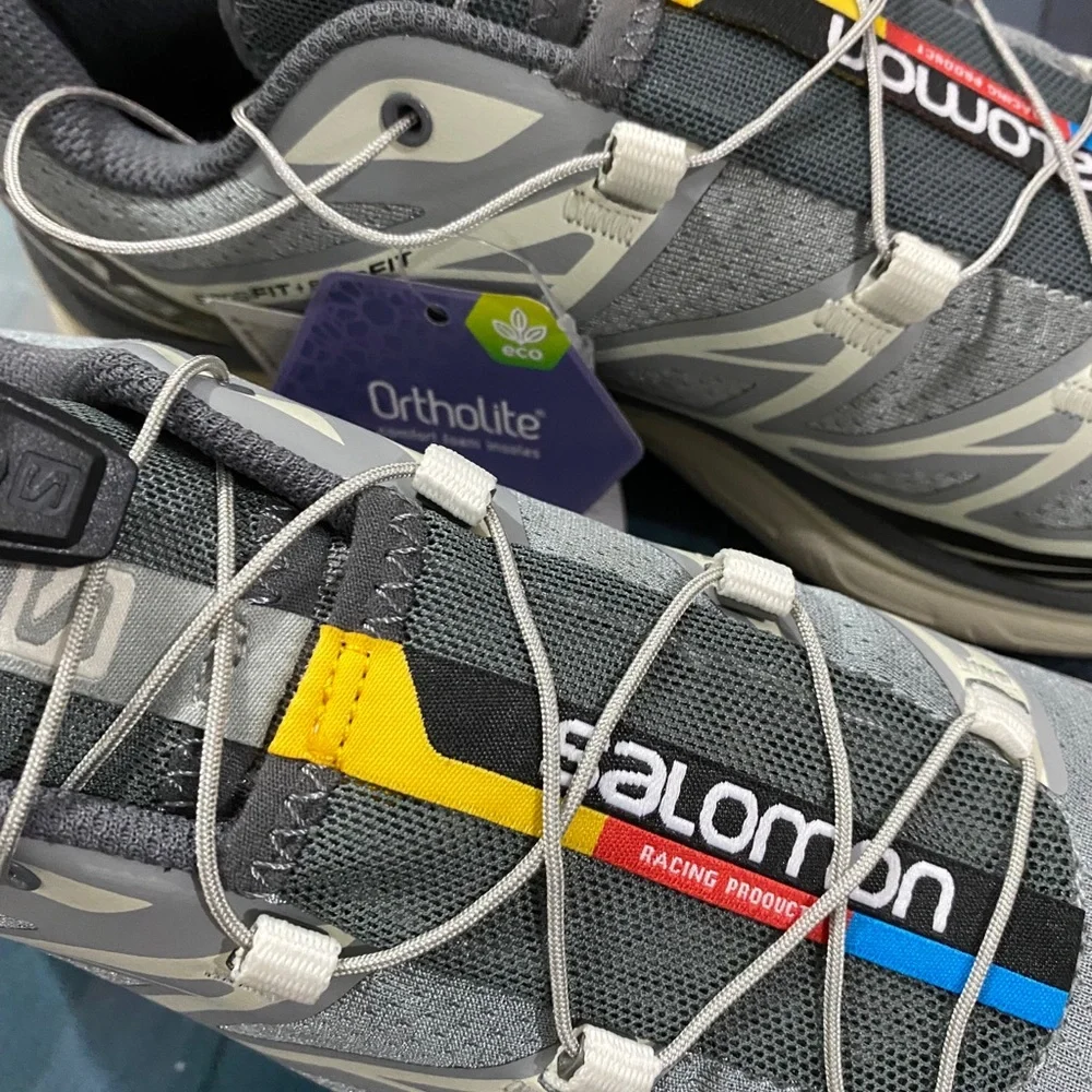 Salomon Men's Grey Athletic Trail Shoes with Yellow & Blue Accents